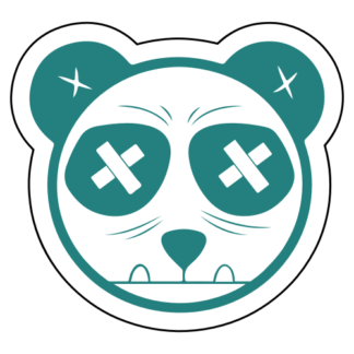 Tough Panda Sticker (Turquoise)